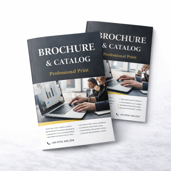 Broșuri și cataloage tipărite și finisate