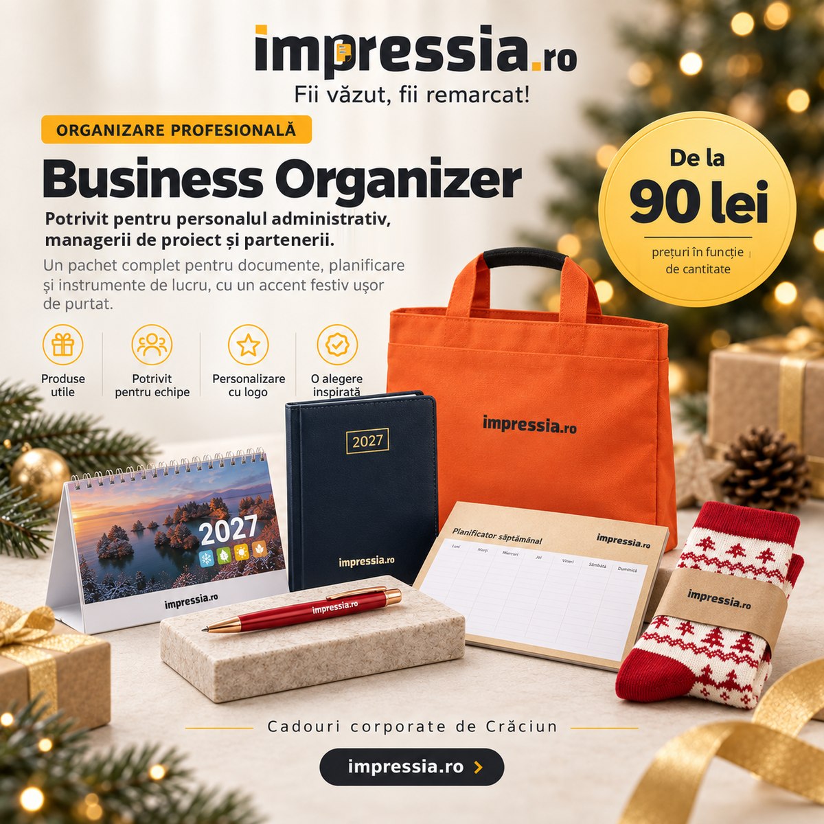 Pachetul Business Organizer — cadouri corporate personalizate impressia.ro
