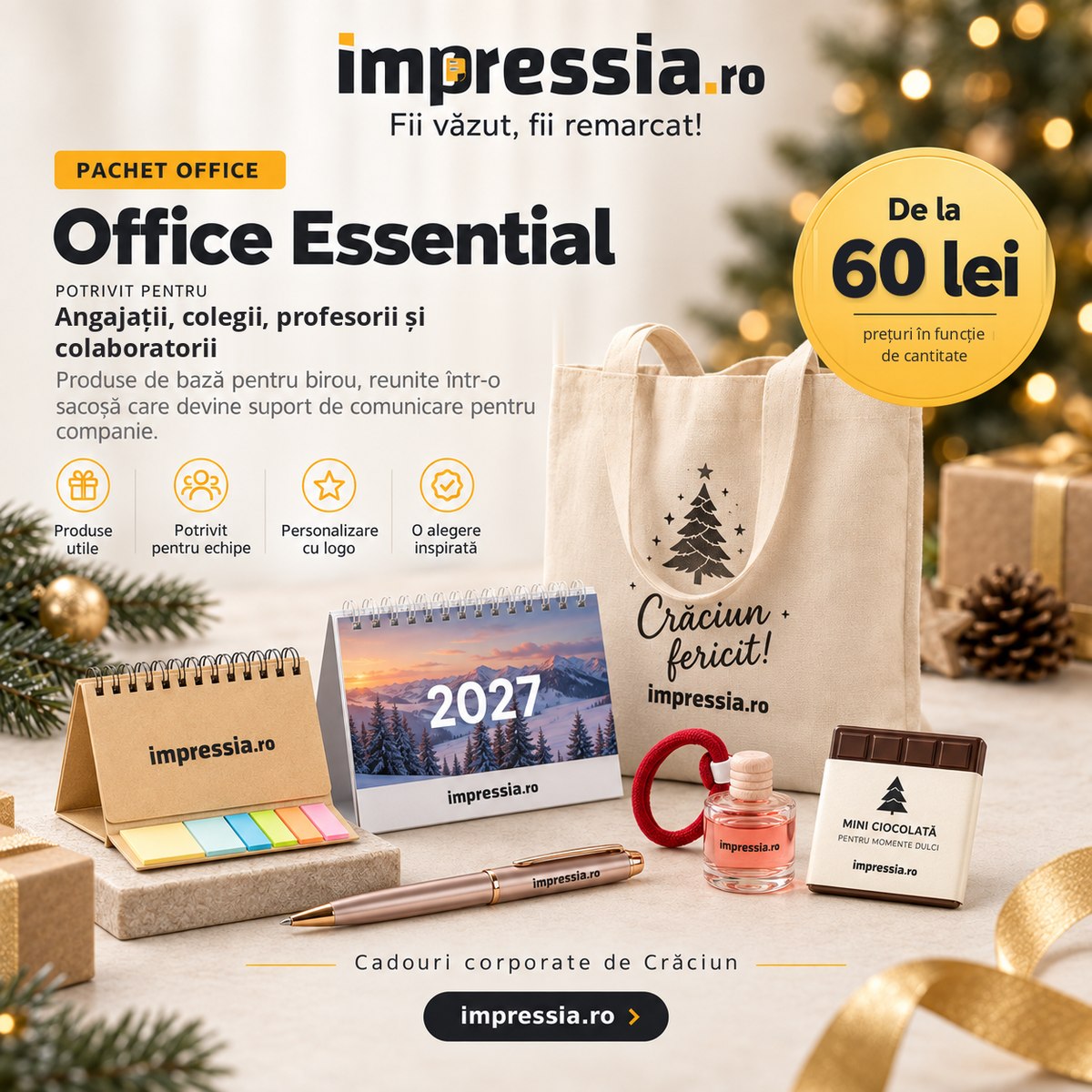 Pachetul Office Essential — cadouri corporate personalizate impressia.ro