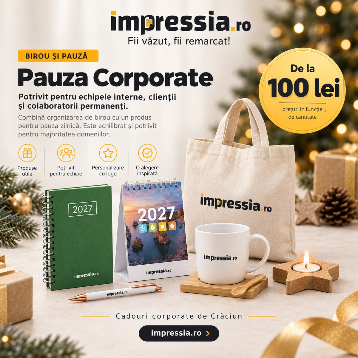 Pachetul Pauza Corporate — cadouri corporate personalizate impressia.ro
