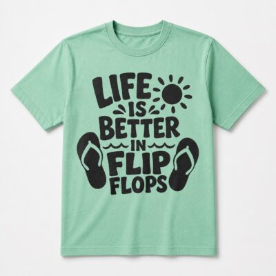 Tricou verde mentă personalizat cu imprimeu de vară