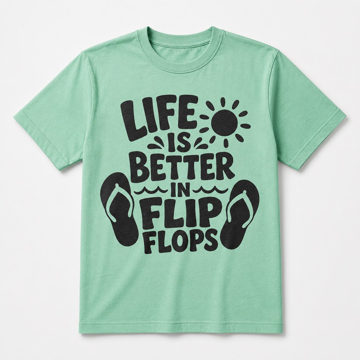 Tricou verde mentă personalizat cu imprimeu de vară