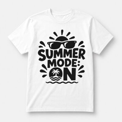 Tricou alb personalizat cu imprimeu de vară