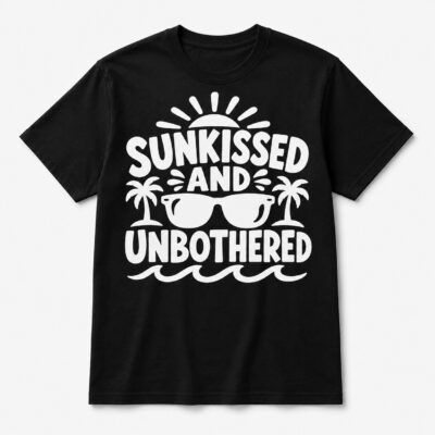 Tricou negru personalizat cu imprimeu de vară