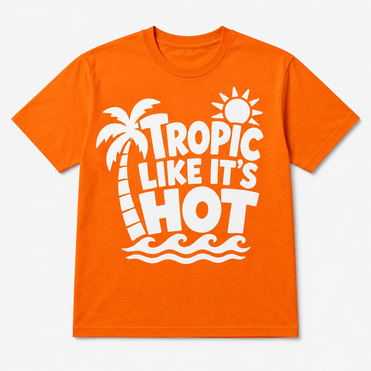 Tricou portocaliu personalizat cu imprimeu de vară