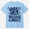 Tricou bleu personalizat cu mesaj în limba română