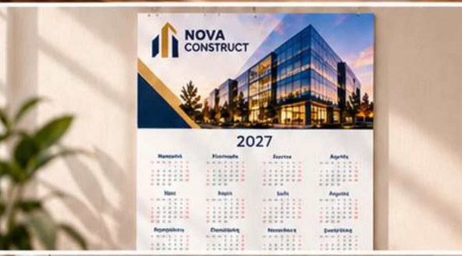 Calendar de perete tip afiș 40 × 60 cm personalizat