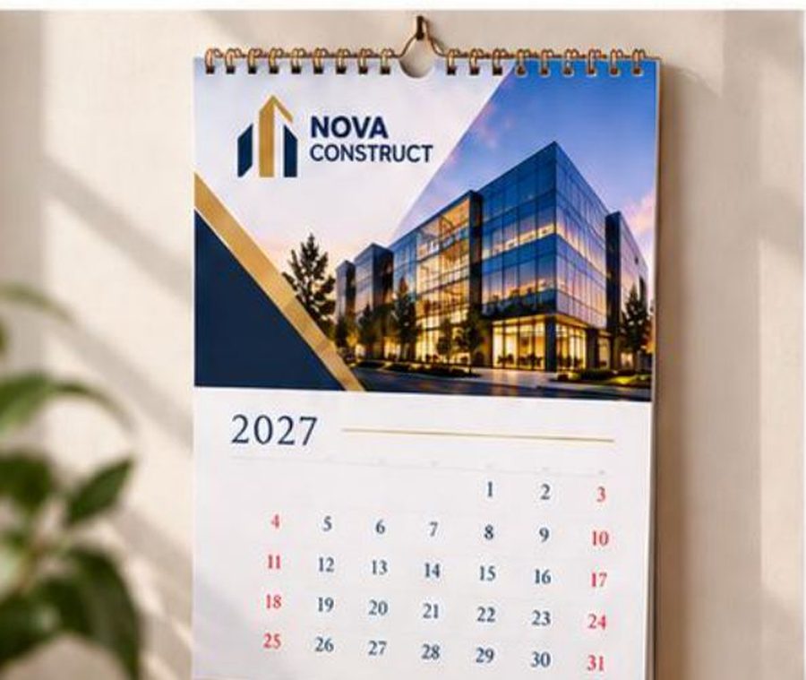 Calendar de perete A3 personalizat 2027, 13 file