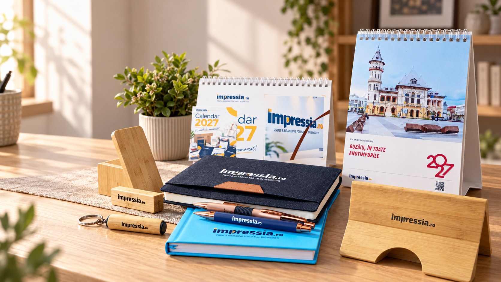 Calendar de birou personalizat 2027, 21 × 15 cm
